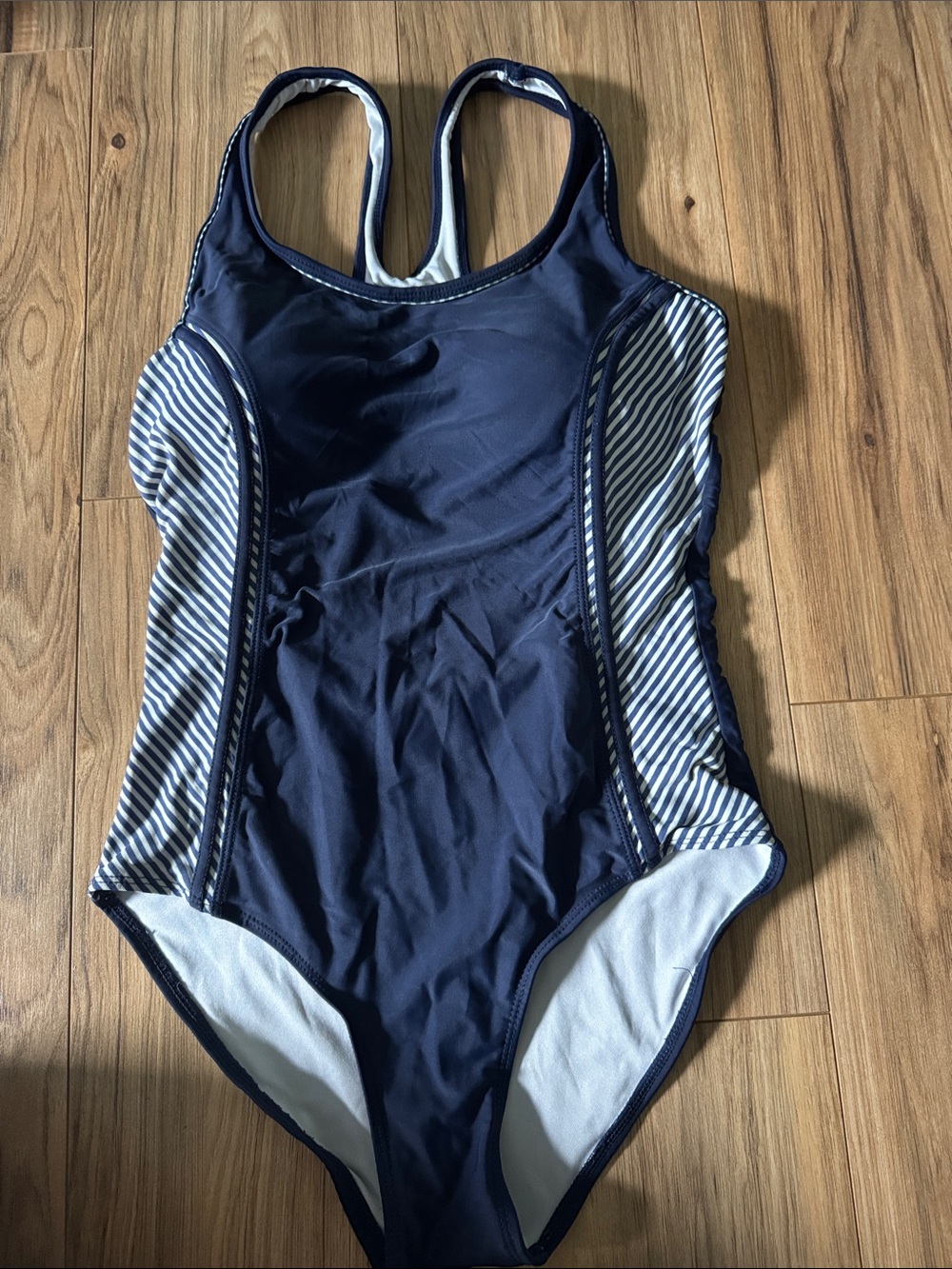 Navy Striped One-Piece Swimsuit - Performance Women Swim